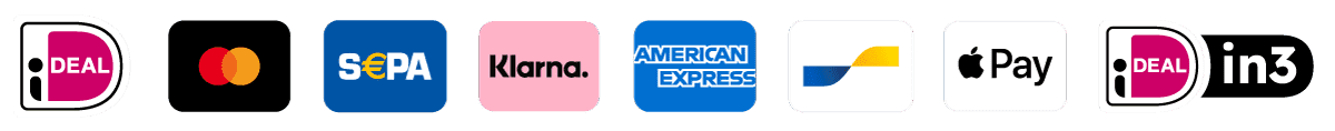Betaalmogelijkheden: iDEAL, Creditcard, Klarna