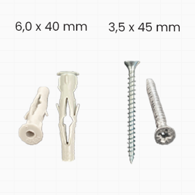 Schroeven & pluggen: Korte plug + schroef